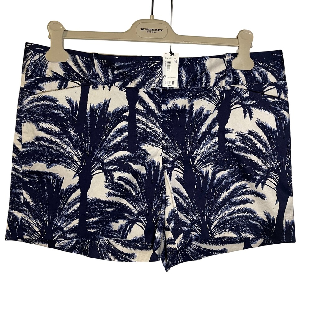 The Limited Palm Print Shorts - Navy and Cream